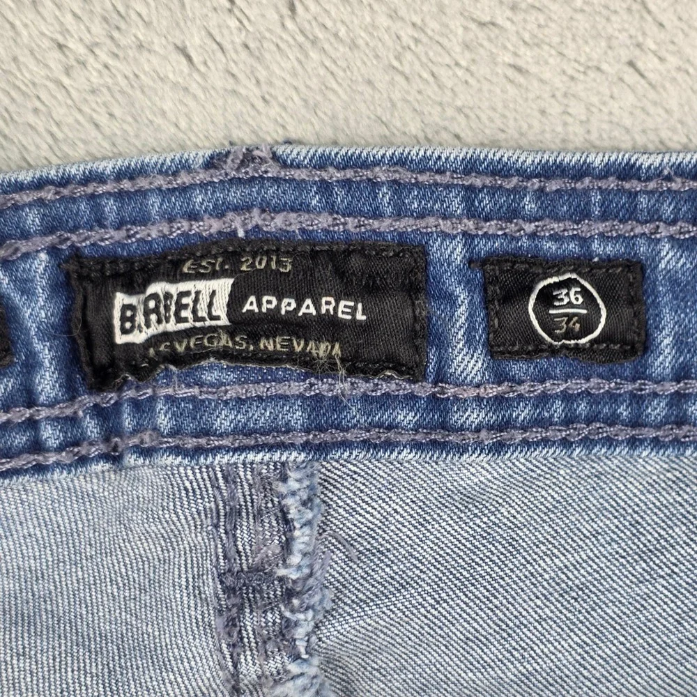 Barbell Apparel Mens Slim Fit Jean 36x34 Medium Wash Blue Stretch Denim Athletic